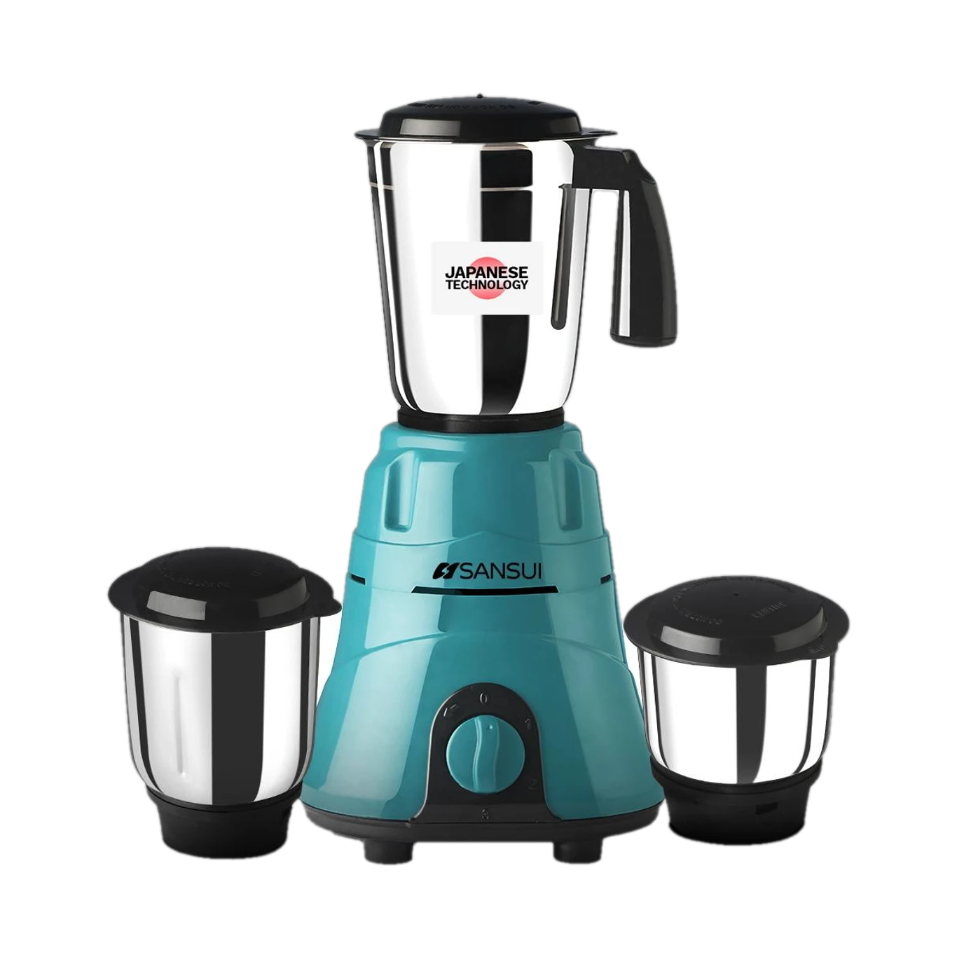 Sansui Plus 500 W Juicer Mixer Grinder (Allure Plus | 3 Jars | Black, Blue)